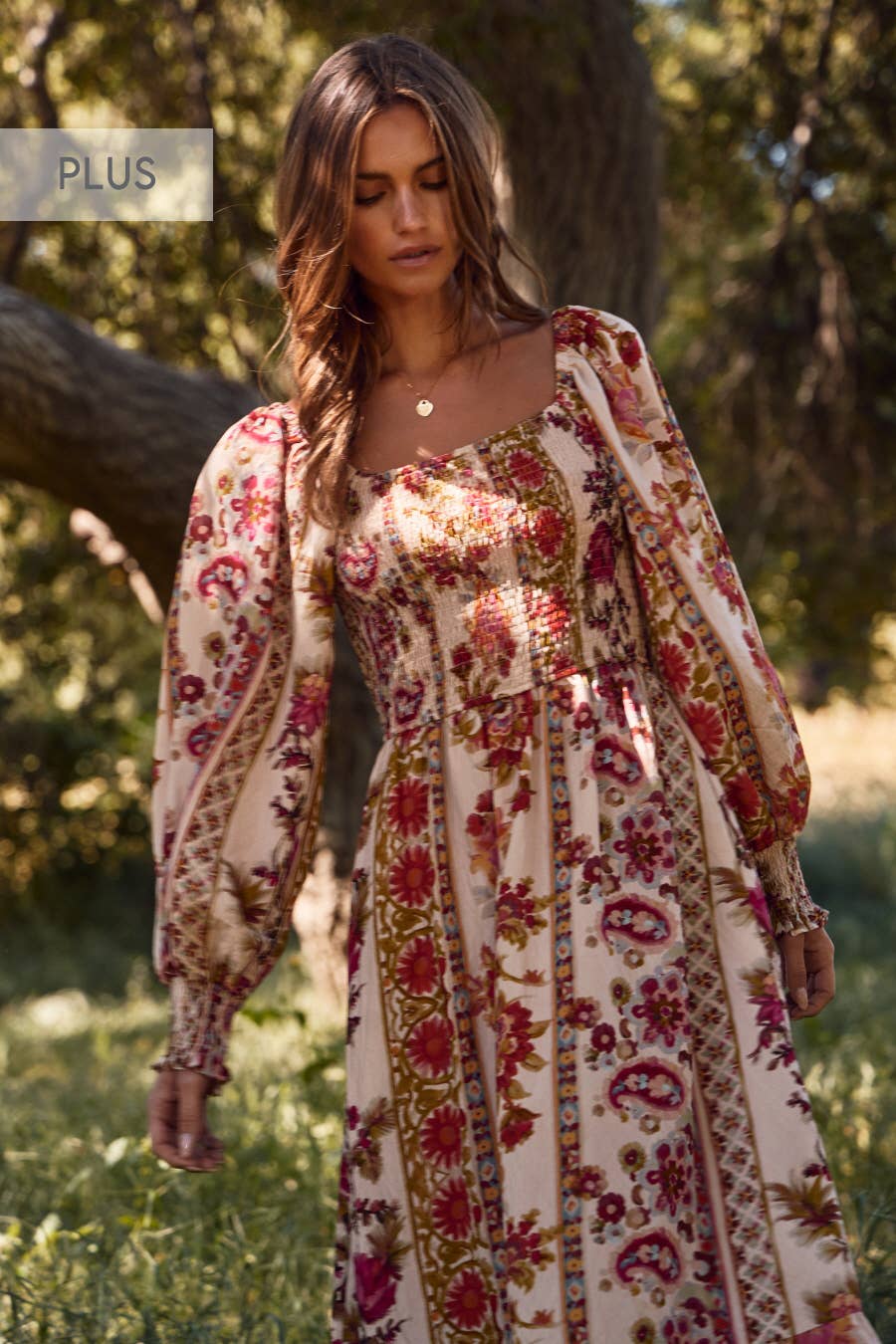 Plus Floral Printed Bohemian Maxi Dress