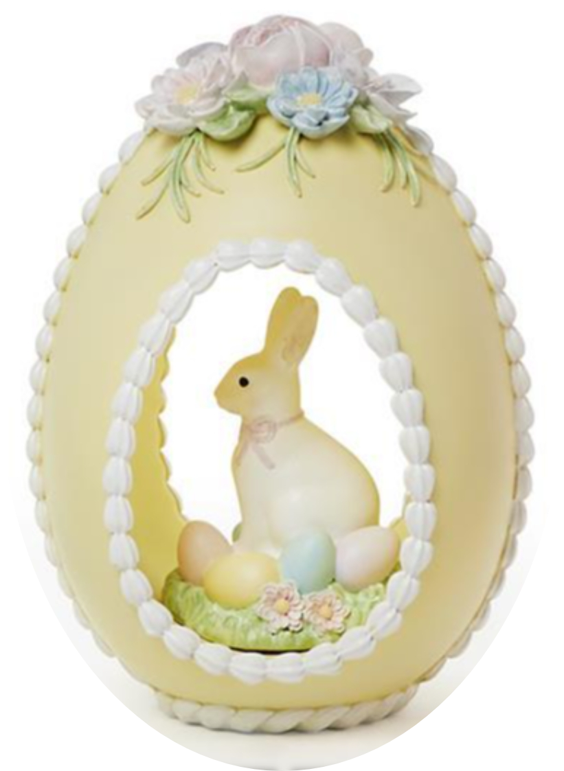 Hand-Painted Egg with Bunny