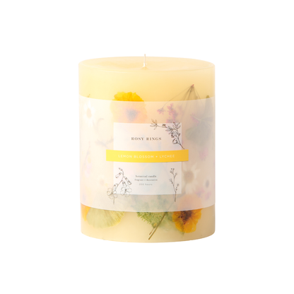 Lemon Blossom + Lychee Medium Round Botanical Candle