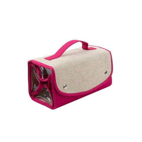 Linen Roll Up Cosmetic Bag