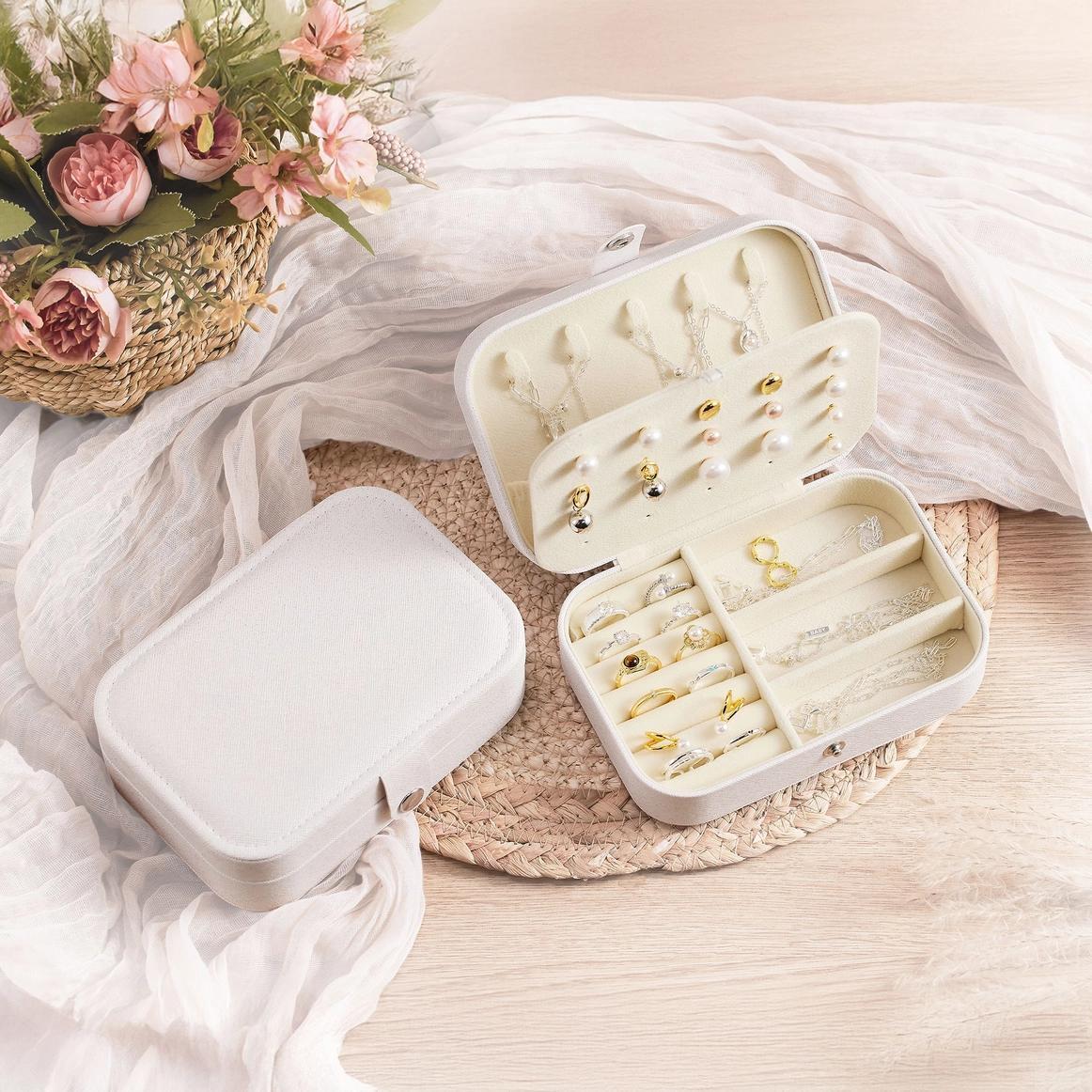 Floral Jewelry Case - Pink & White