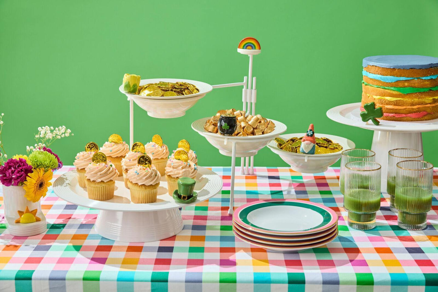 Pinstripes Melamine Round Platter