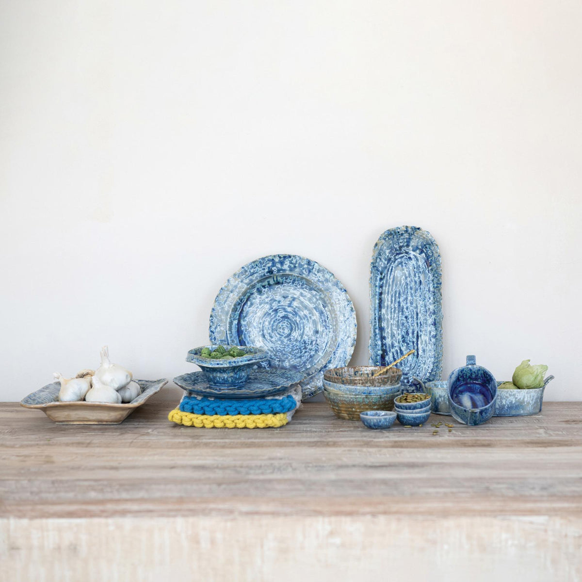 Crackle Glazed Stoneware Bowl
