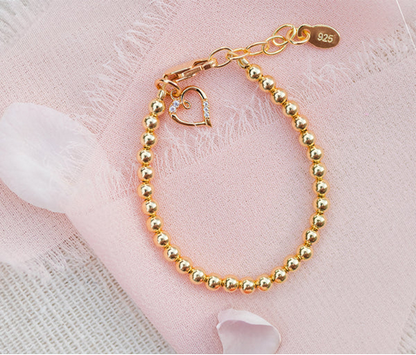 14K Gold Plated Bracelet for Girls with Charm