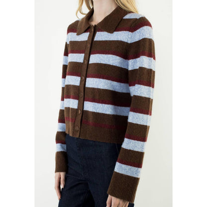 Stripe Button Down Cardigan