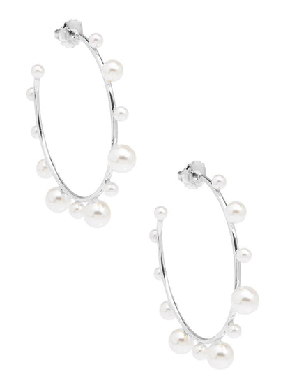 Decorative Pearl Hoop Earring