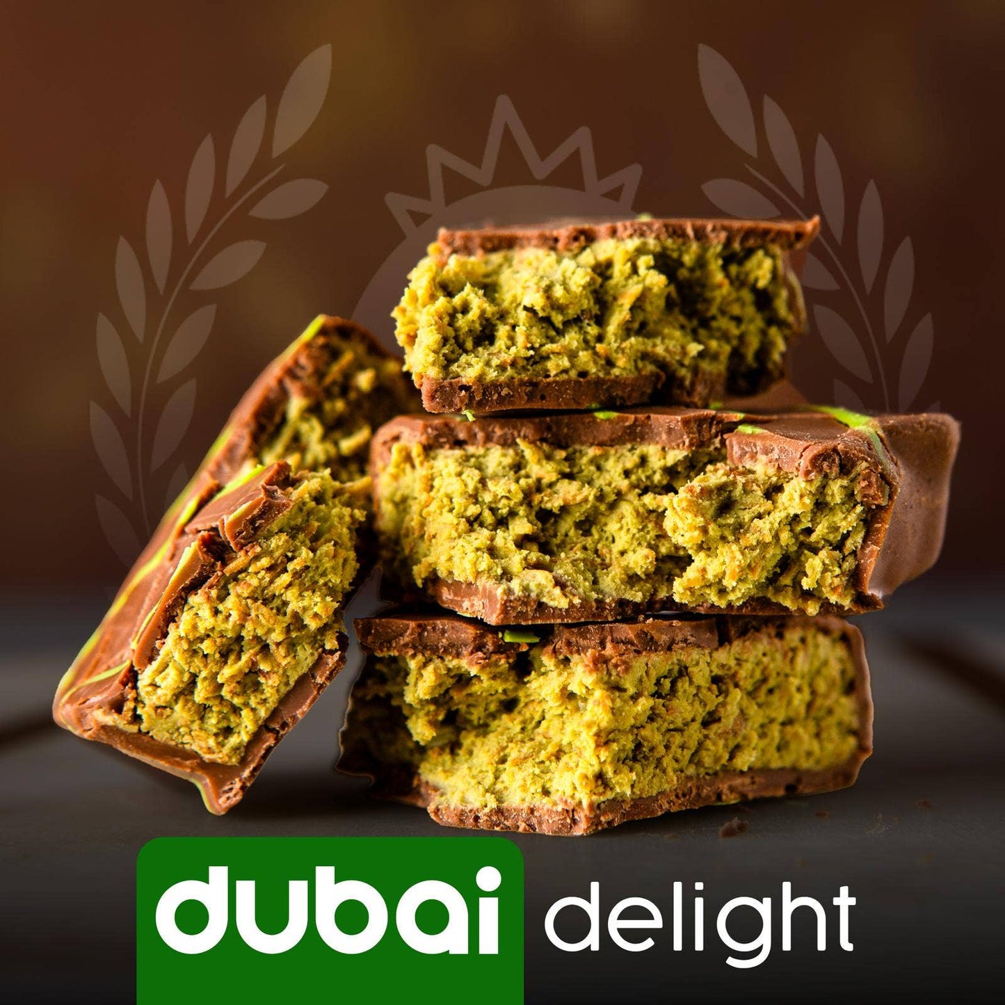 Famous Dubai Chocolate Bar, Premium Pistachio,  3.35 oz