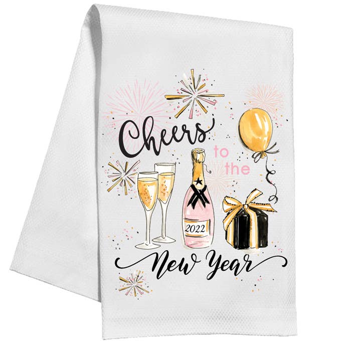 Cheers To The New Year Champagne Kitchen Towel