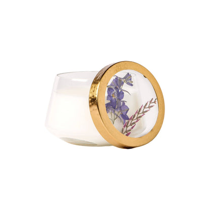 Roman Lavender Accent Pressed Floral Candle