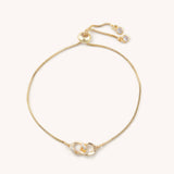 Mia Golden Slider Bracelets: Crystal Oval