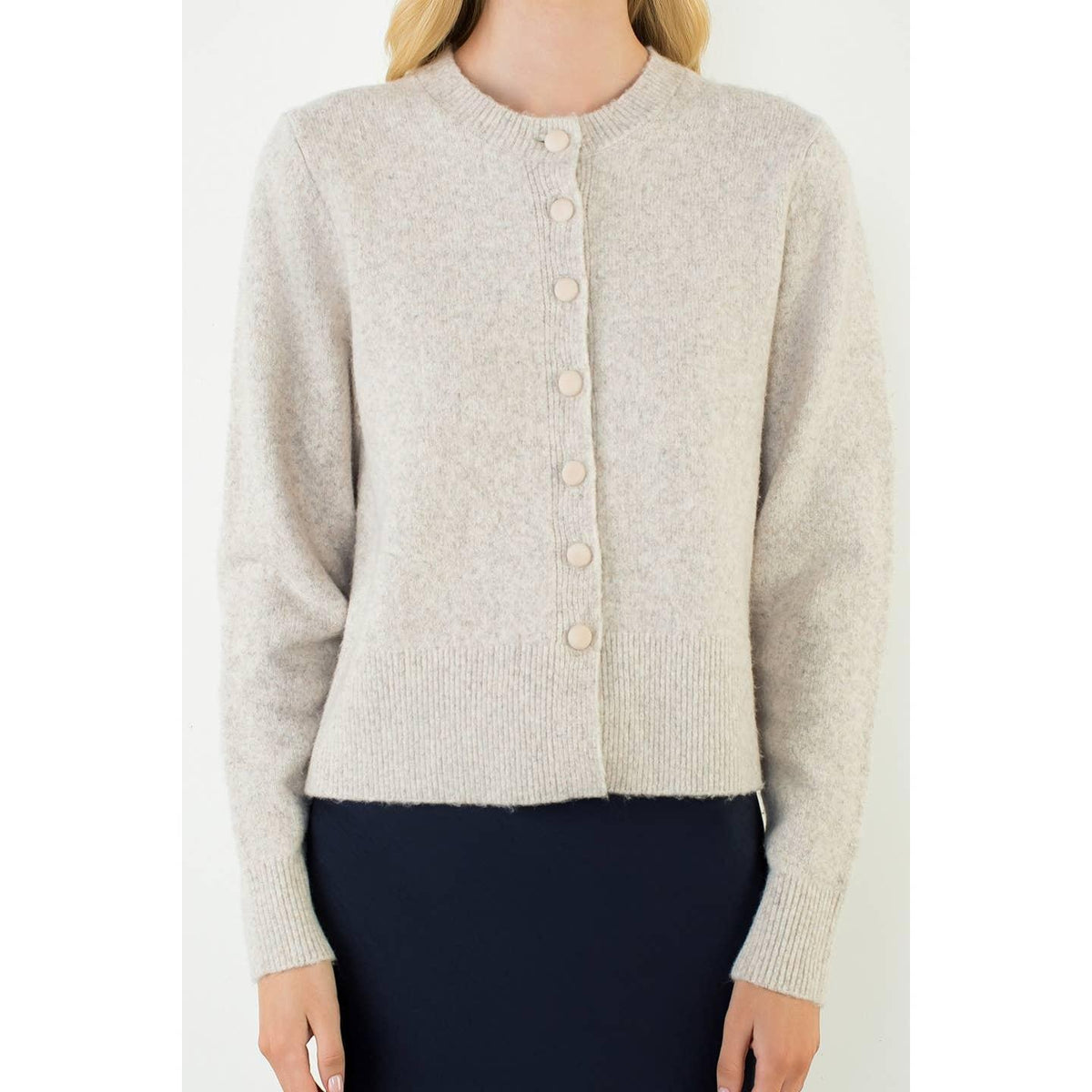 Round Button Cardigan