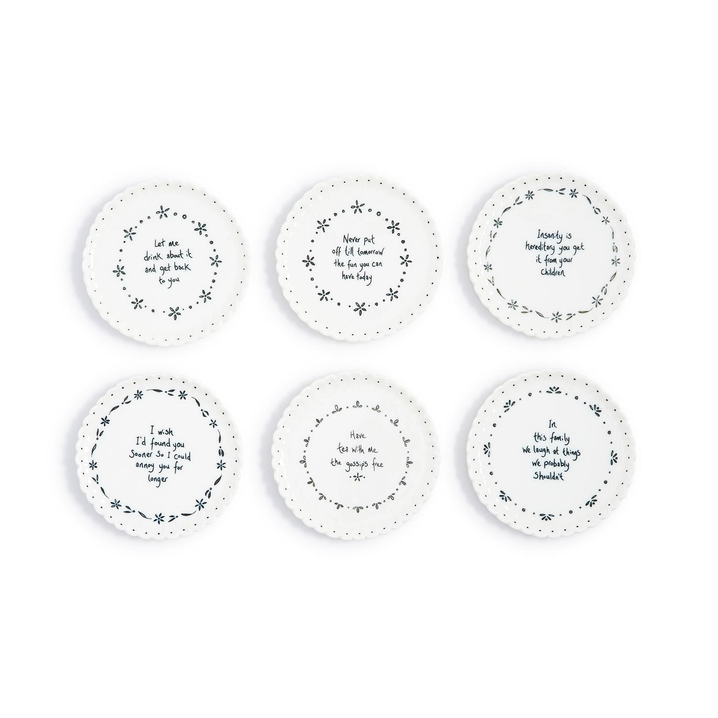 Flora Scallop Coaster with Quote
