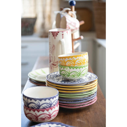 Hand-Painted Botanical Stoneware Plate