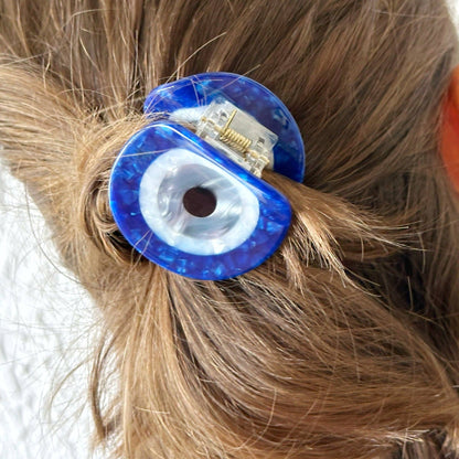 Blue Evil Eye Hair Claw Clip, Nonslip Boho-chic Hair Clips