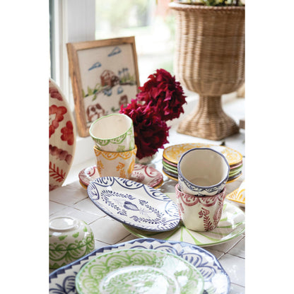Hand-Painted Botanical Stoneware Plate