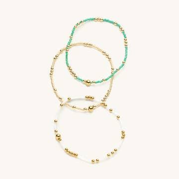 Emerald Beaded Bracelet Set