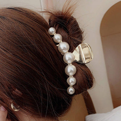 PEARL ALLOY GOLD HAIR CLAW CLIPS_CWAHA0403