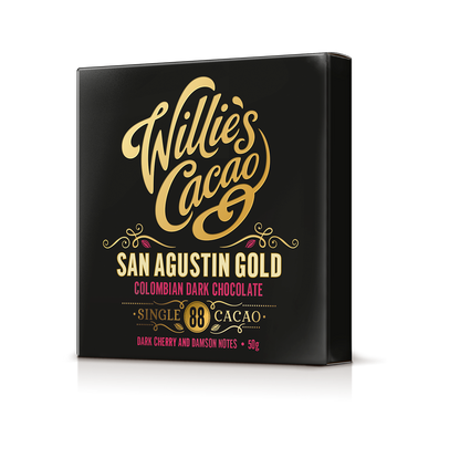 San Augustin 88% dark chocolate. Red fruit notes. Vegan. 50g