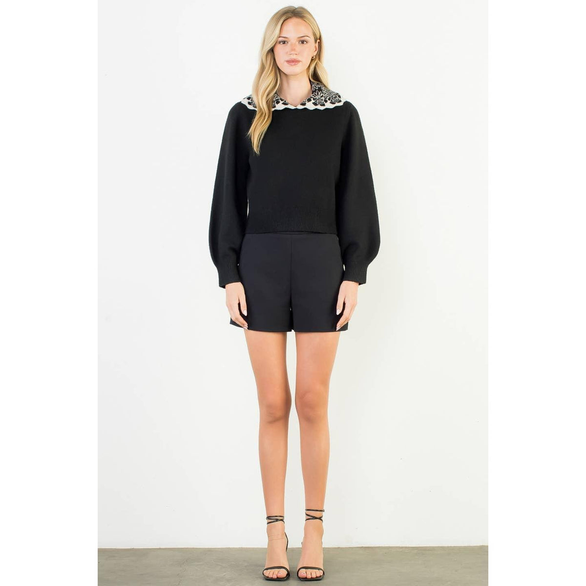 Collared Knit Top