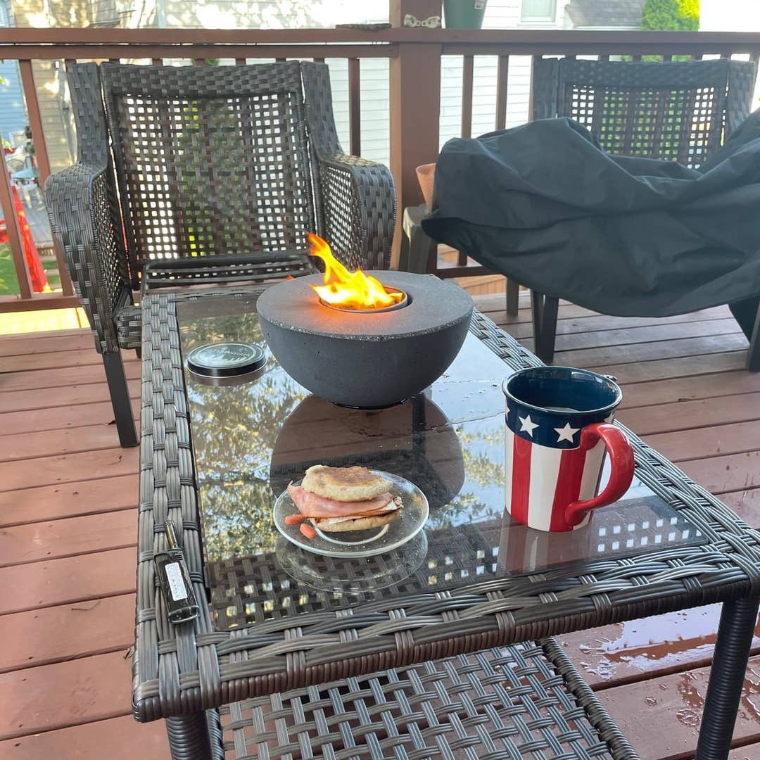 Concrete Semi-Round Fire Pit