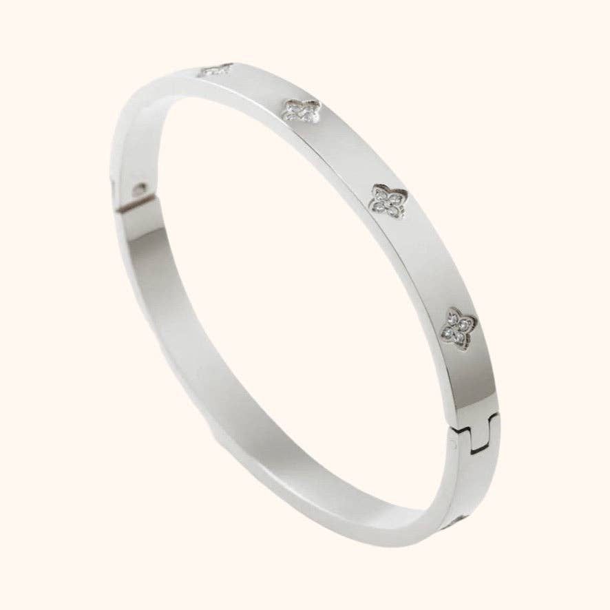 Flora Silver Bangle