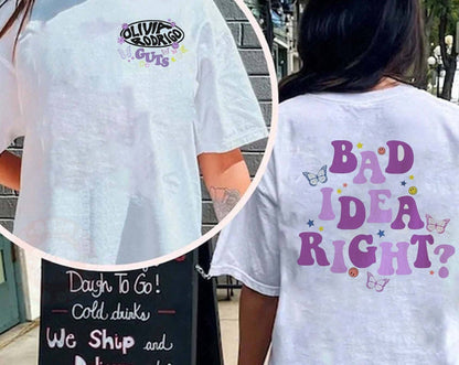 Vintage Olivia Rodrigo Guts Tour Shirt, Bad Idea Right Shirt