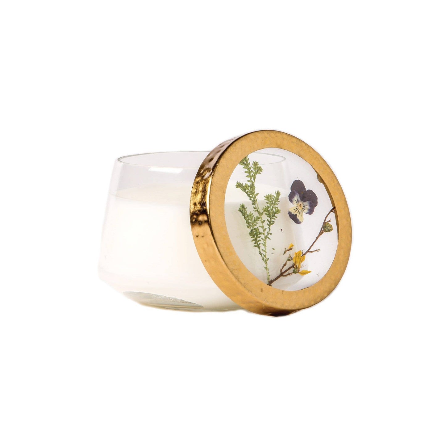 Lemon Blossom + Lychee Accent Pressed Flower Candle