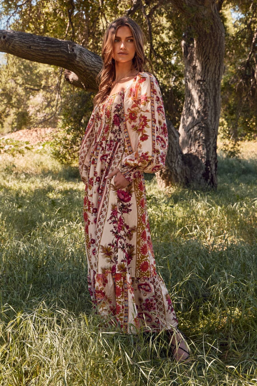 Plus Floral Printed Bohemian Maxi Dress