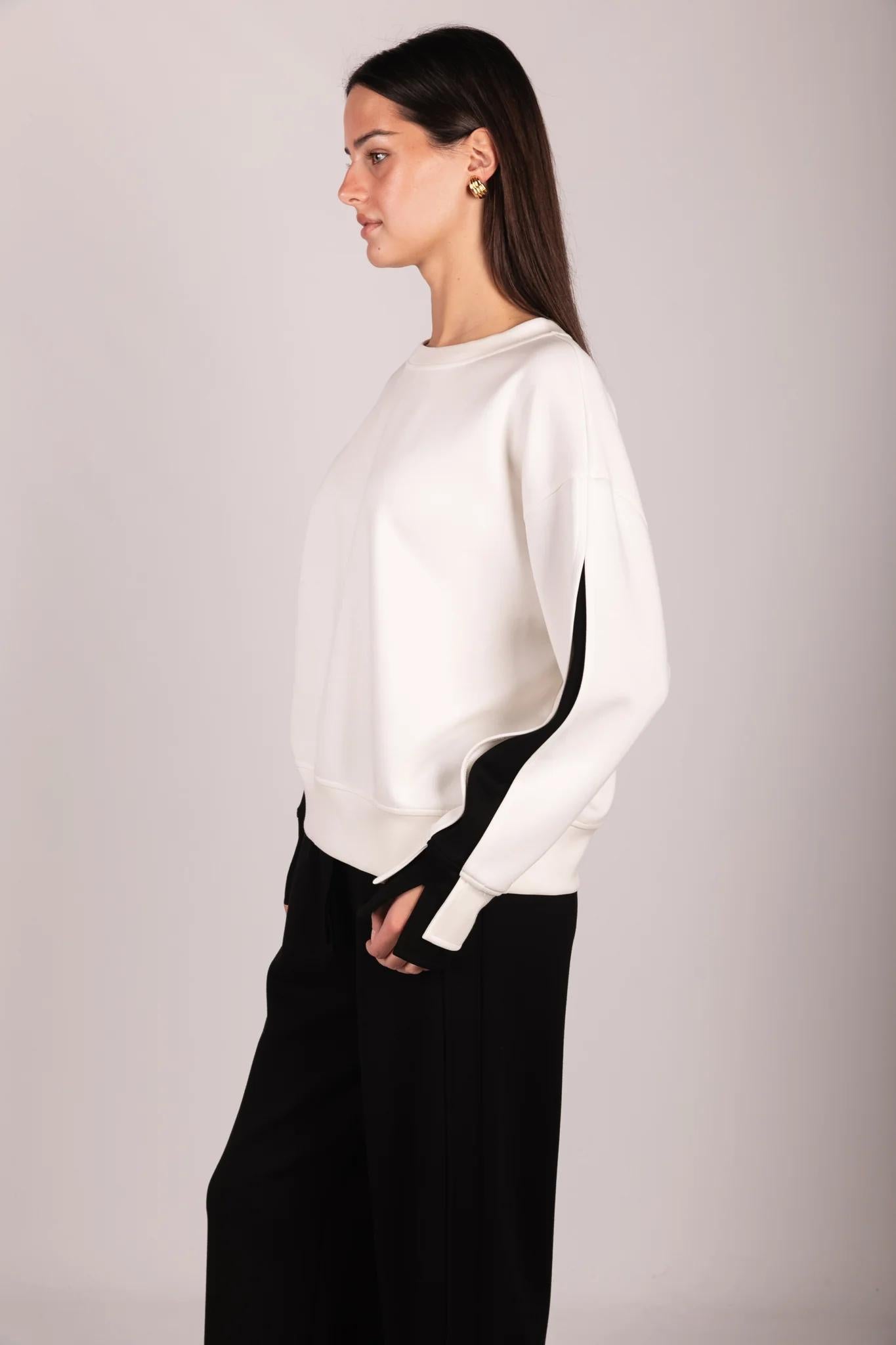 Color Layered Long Sleeve Round Neck Top