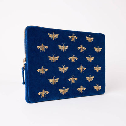 Honey Bee Cobalt Laptop Case Large