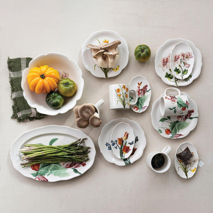 Scalloped Plate with Flowers