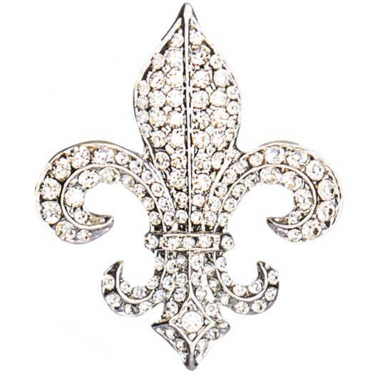 Diamond Fleur de Lis Jeweled Glass