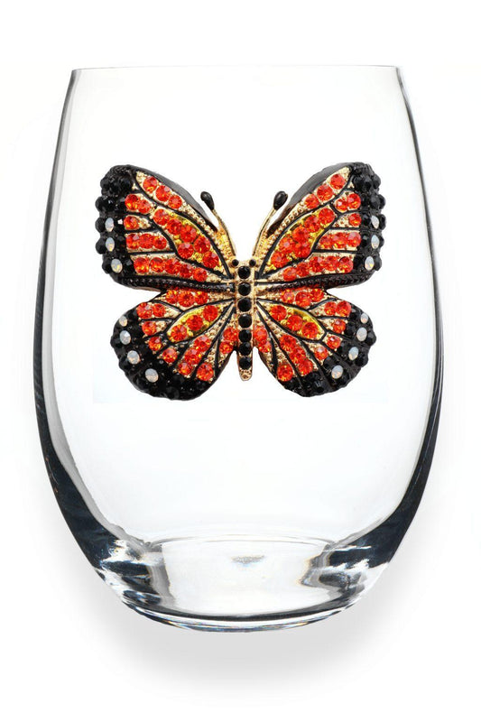 Monarch Butterfly Jeweled Glass