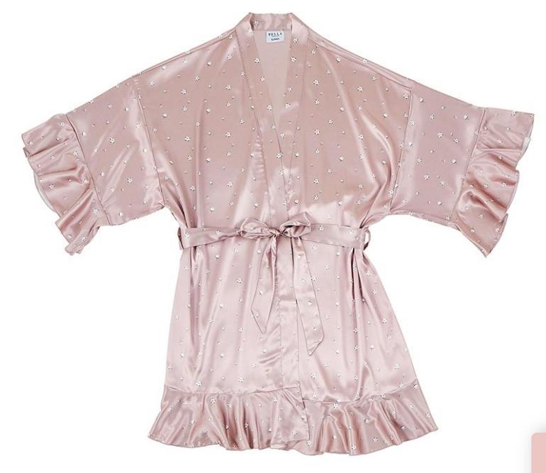 Ruffled Satin Robe