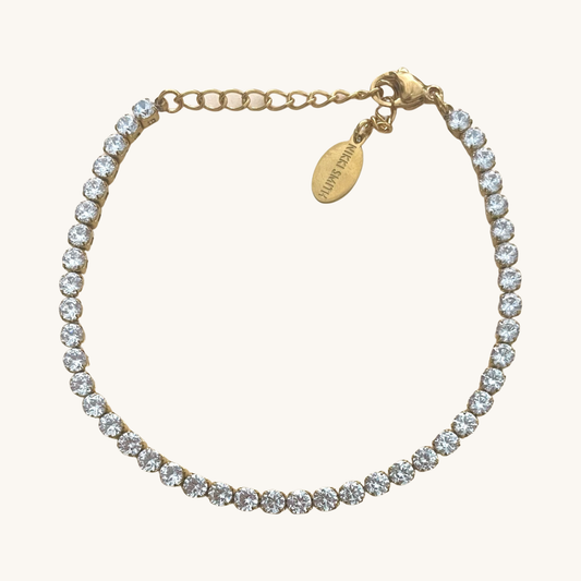 Gold Shimmer Tennis Bracelet-Waterproof