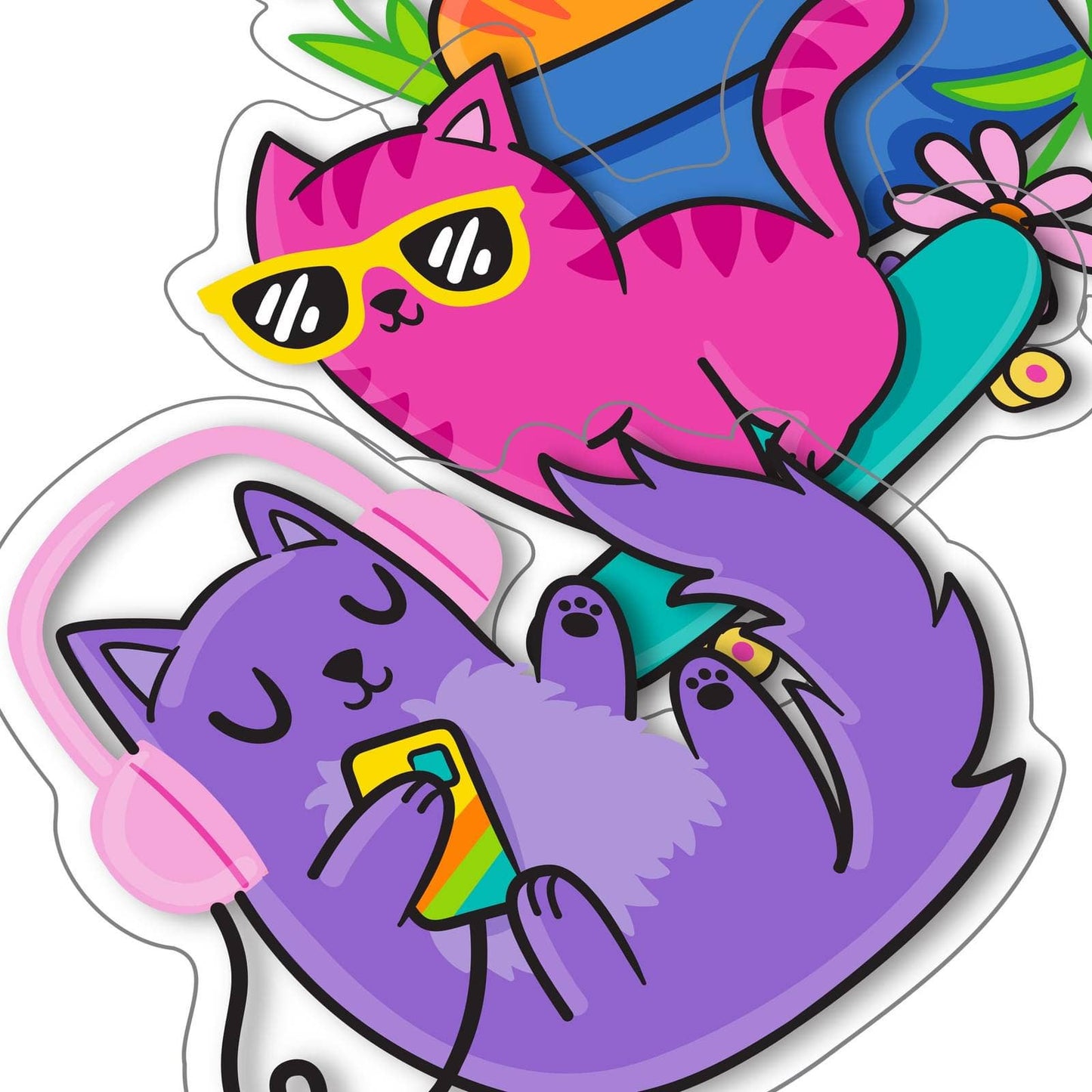 Stickiville Stickers: Silly Kitties - Vinyl (4 Die-Cut)