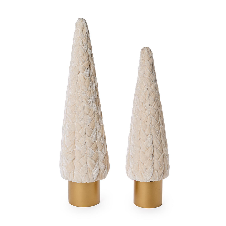 Braided Velvet Ribbon Trees with Wooden Base