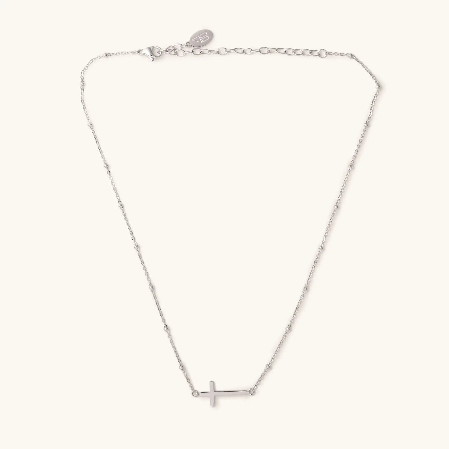 Silver Heavenly Cross Choker