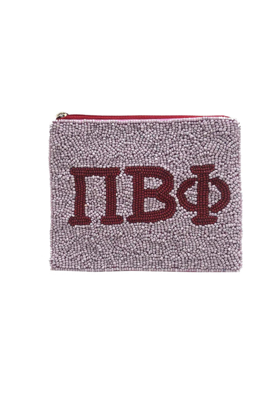 Pi Beta Phi Sorority Beaded Pouch