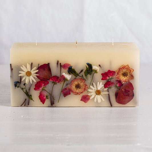 Apricot Rose Brick Botanical Candle