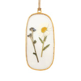 Daisy Squoval Pressed Floral Pendant