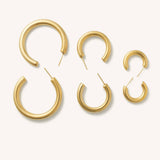 Rome Gold Tube Hoops- Small, Medium, and Large