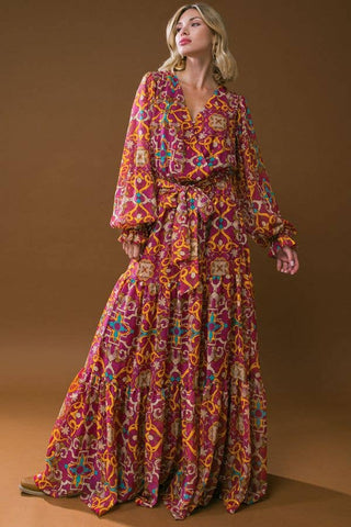 A printed woven maxi dress - ID20401