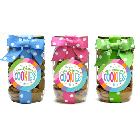 Cookies - Bright Stripe Label - Pint Jars