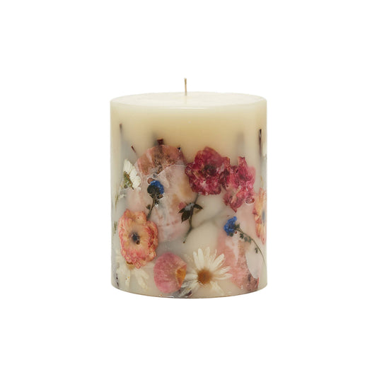 Apricot Rose Small Round Botanical Candle