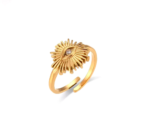 Stef Evil Eye Sunburst Ring