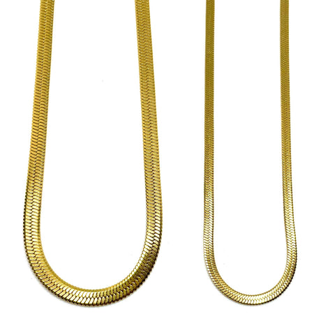 Gold Herringbone Necklaces- Stainless Steel
