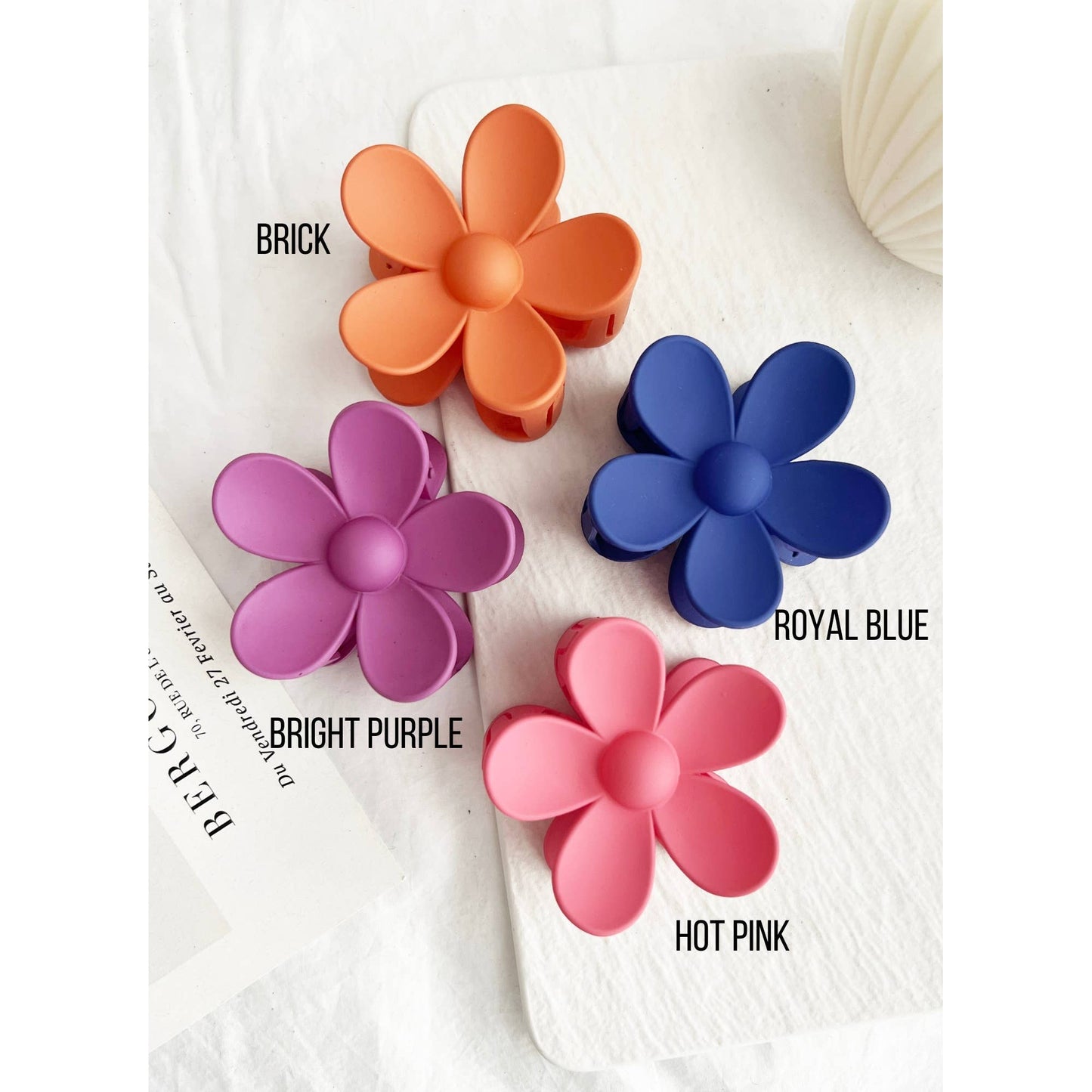 Flower 3-Inch Hair Clips - AVA