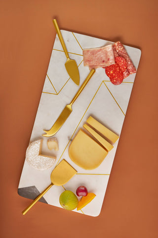 Moonlight Marble Serving Board with Knives