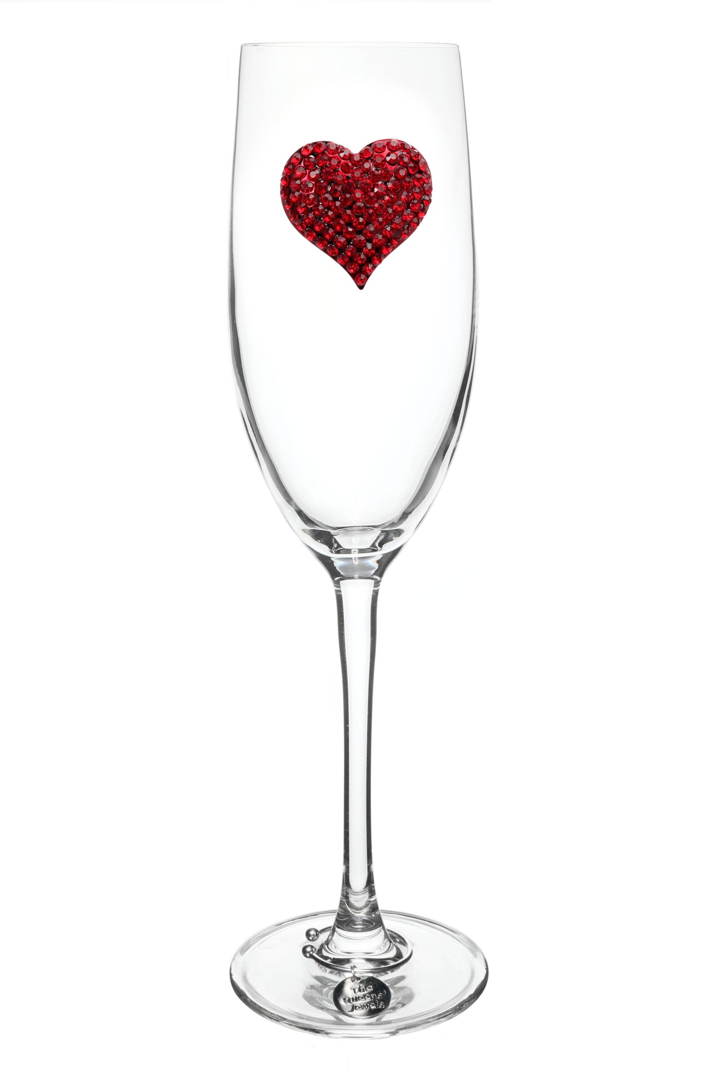 Red Heart Jeweled Stemmed Champagne Flute